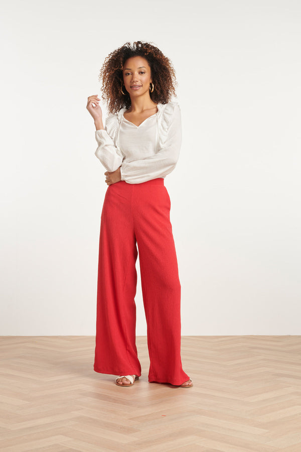 Smashed Lemon 24100 Te Feminine Top Met Ruche | White