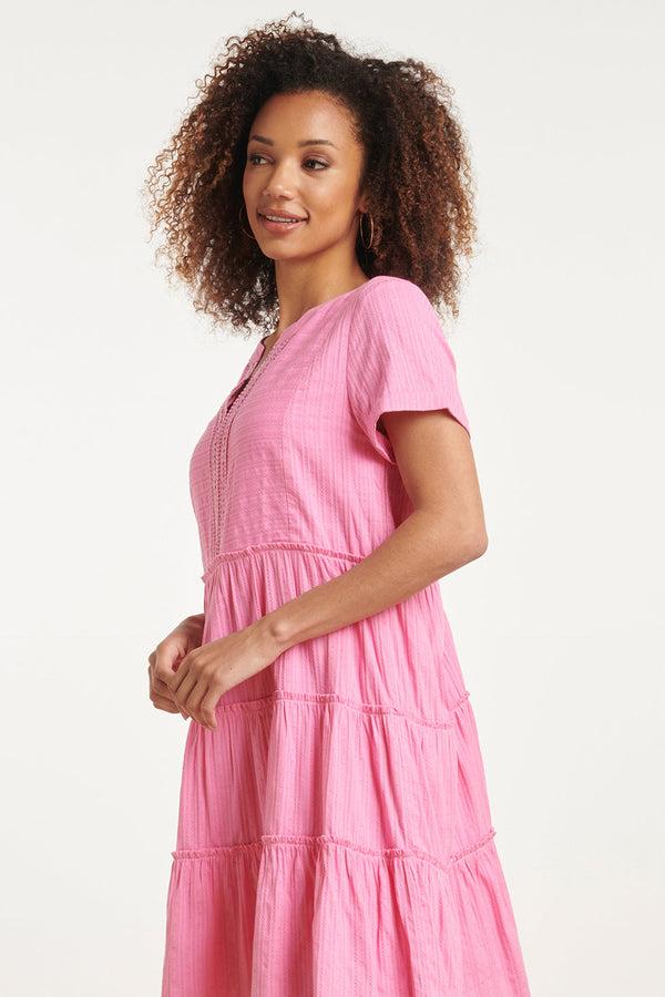 Smashed Lemon 24105 Zomerjurkheldere Licht Tint Met Kantdetails | Pink