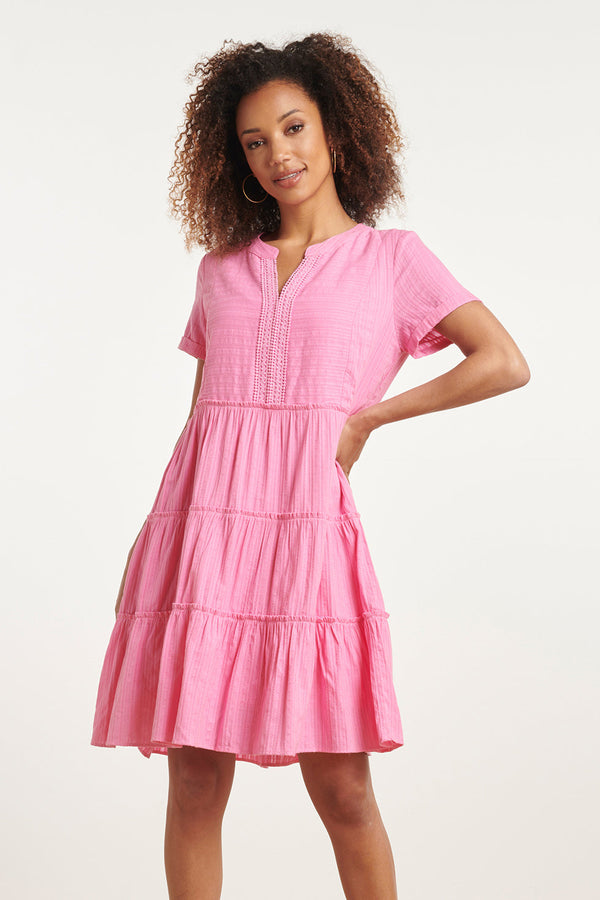 smashed lemon 24105 Zomerjurkheldere Licht Tint Met Kantdetails | Pink