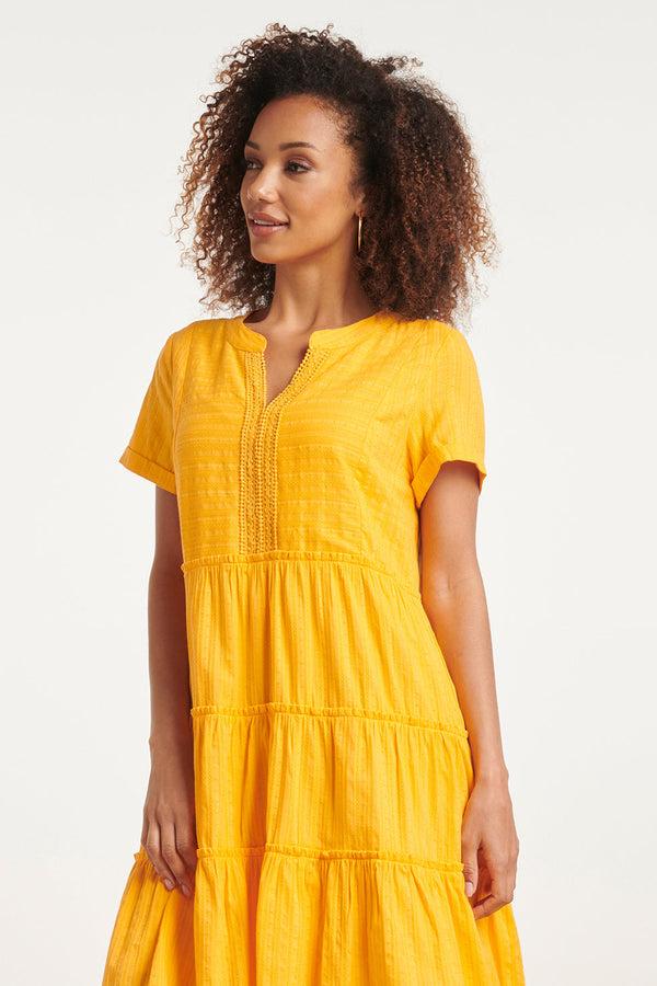 Smashed Lemon 24105 Zomerjurkwarm Zonnig Met Kantdetails | Light Orange