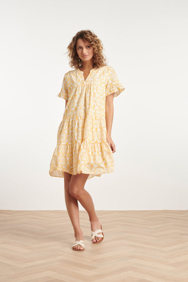 Smashed Lemon 24106 Bloemenjurk Met Brie Anglaisezonnig | White-Yellow