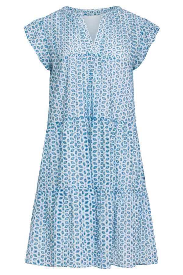 Smashed Lemon 24110 Bloemen Brie Anglaise Zomerjurk Hemels | White-Blue