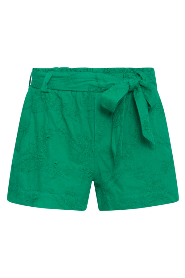 Smashed Lemon 24111 Bloemen Geborduurde Shorts Emerald | Green