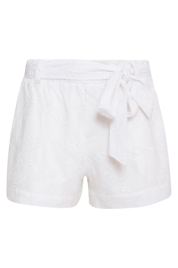 Smashed Lemon 24111 Bloemen Geborduurde Shorts | White