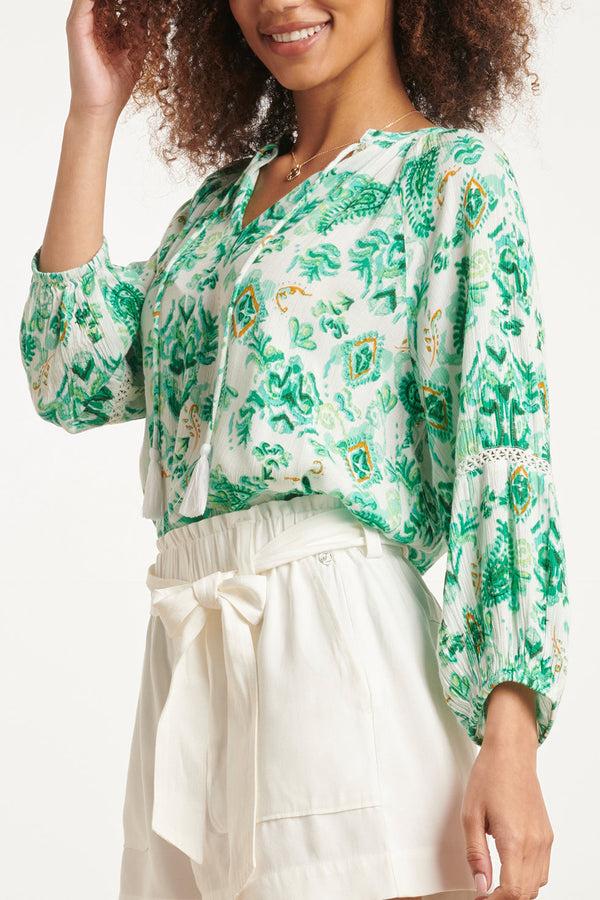 Smashed Lemon 24141 Fris - Ornamentprint Top | White-Multicolour