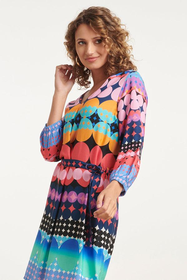 Smashed Lemon 24152 Zomerjurk Met Grafische Print | Muticolour