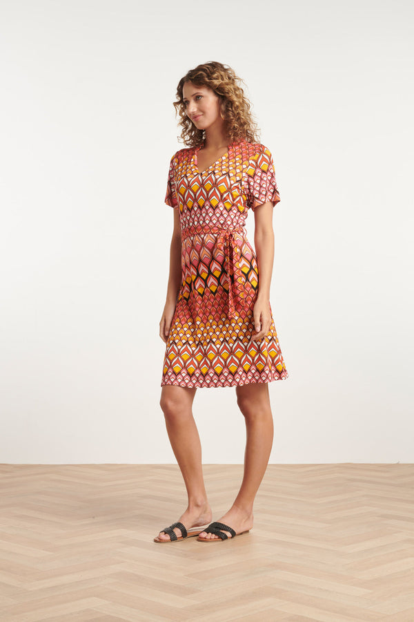 Smashed Lemon 24153 Zomerjurk Met Retro Grafische Print | Muticolour