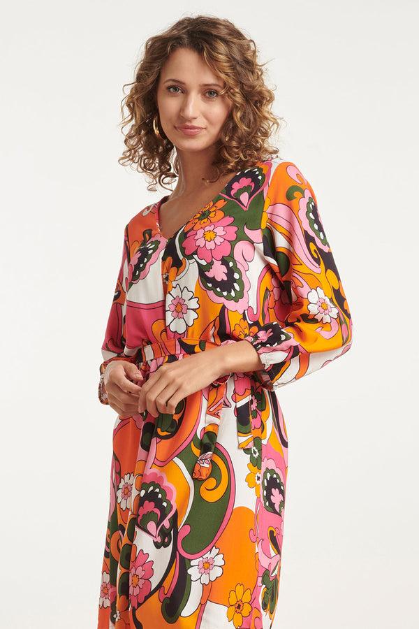 Smashed Lemon 24155 Zomerjurk Met Bloemenprinthelder | Muticolour