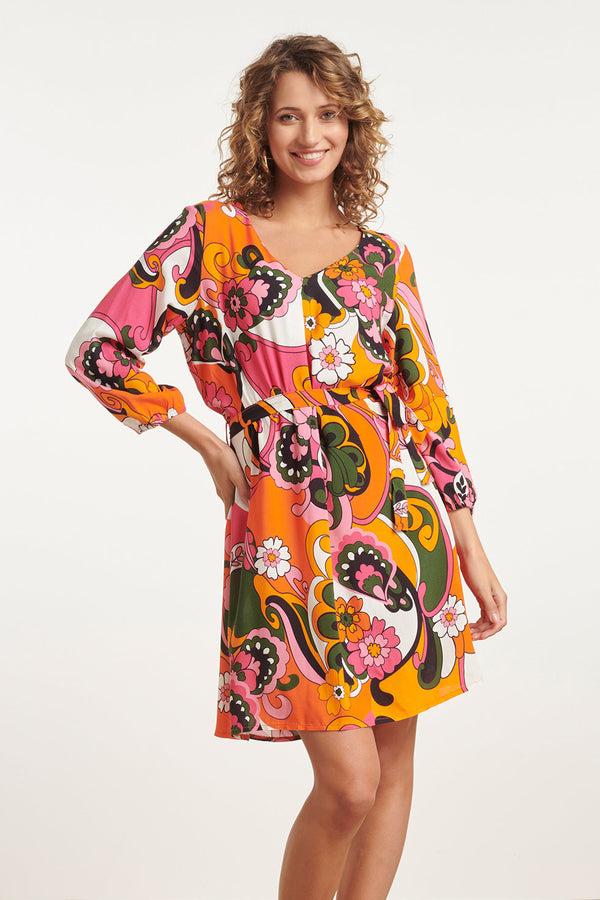 smashed lemon 24155 Zomerjurk Met Bloemenprinthelder | Muticolour
