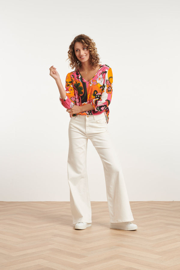 Smashed Lemon 24156 Top Met Bloemenprinthelder | Muticolour