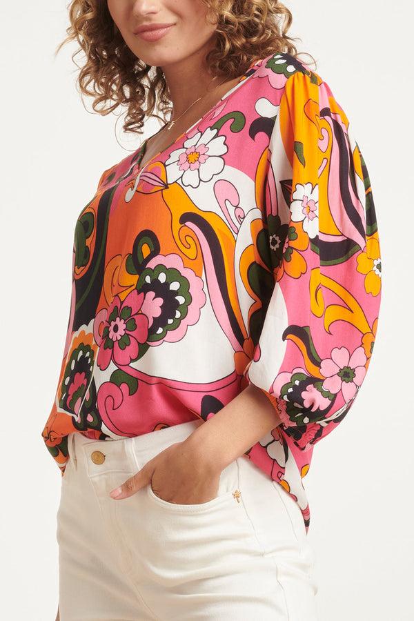 Smashed Lemon 24156 Top Met Bloemenprinthelder | Muticolour