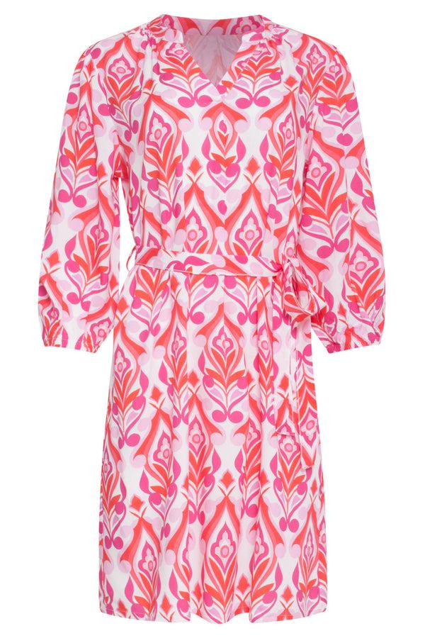 Smashed Lemon 24159 Zomerjurk Met Ornamentprintverschillende Tinten | White-Multicolour