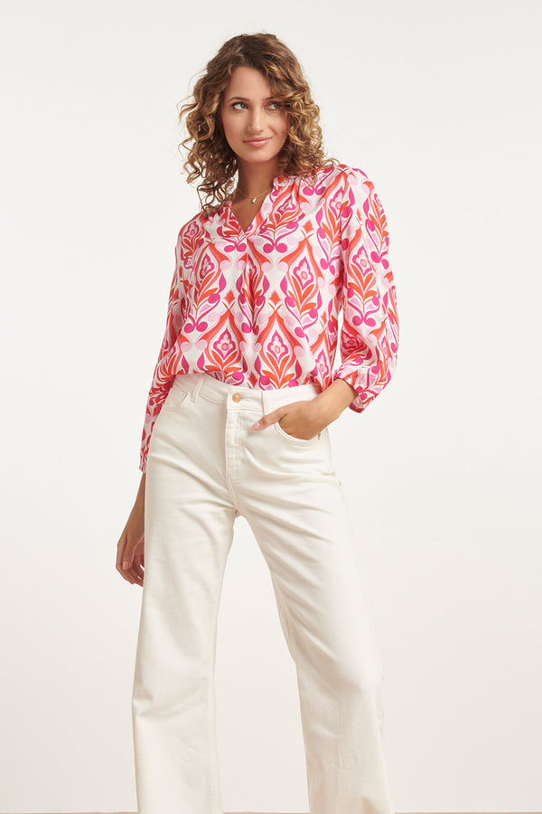 smashed lemon 24160 Top Met Ornamentprintverschillende Tinten | White-Multicolour