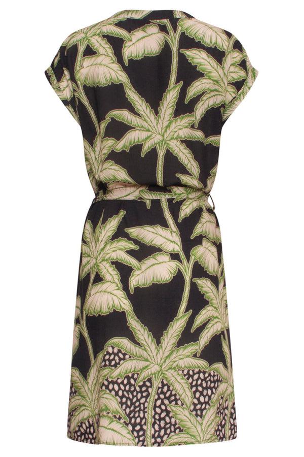 Smashed Lemon 24167 Donkere Tropische Jurk | Blackwhite