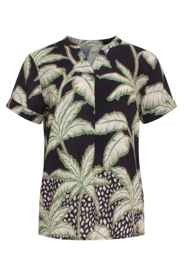 Smashed Lemon 24168 Donkere Tropische Top | Blackwhite