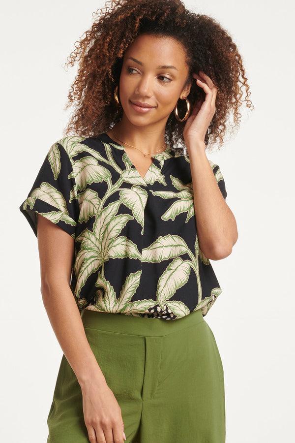 smashed lemon 24168 Donkere Tropische Top | Blackwhite