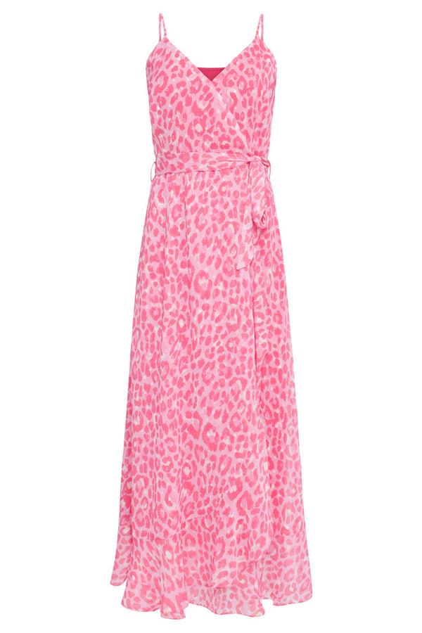 Smashed Lemon 24300 Maxi Zomerjurk Met Animal Print | Baby Pink-Pink