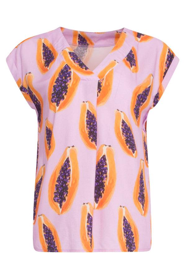 Smashed Lemon 24328 Lilae Papaya Print Top | Lilac-Multicolour