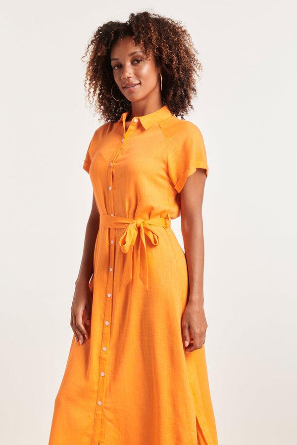 Smashed Lemon 24348 Ademende Zomer Shirtjurk | Orange