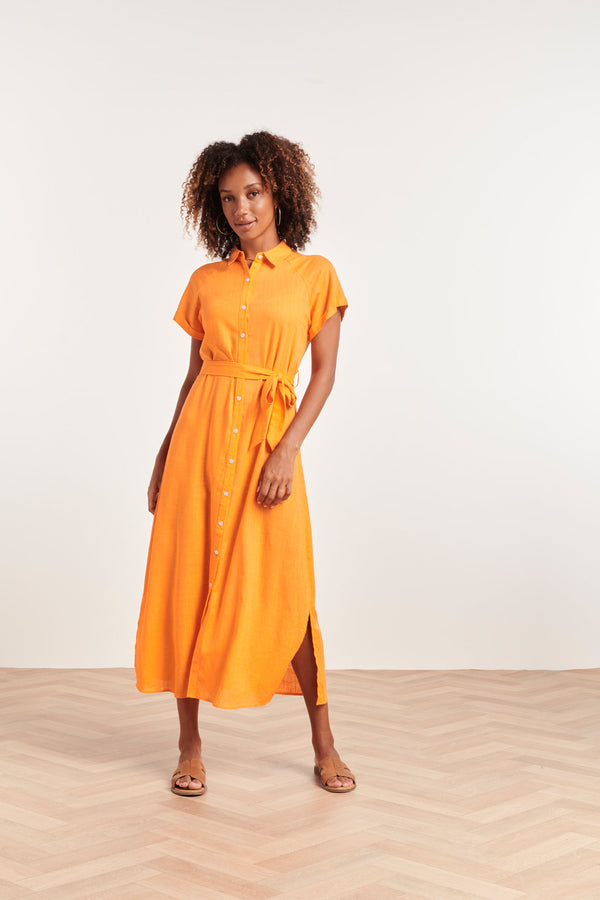 smashed lemon 24348 Ademende Zomer Shirtjurk | Orange