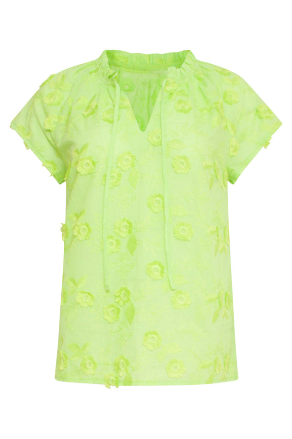 Smashed Lemon 24354 Dames Lime Top Met Korte Raglan Mouwen | Lime