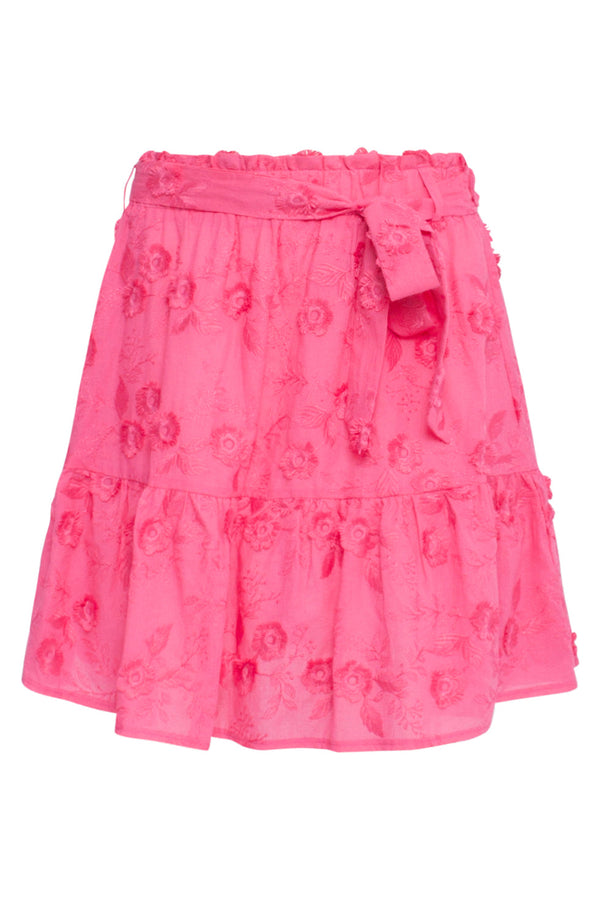 Smashed Lemon 24355 Fuchsia Rok Met 3D Bloemenstructuur | Pink