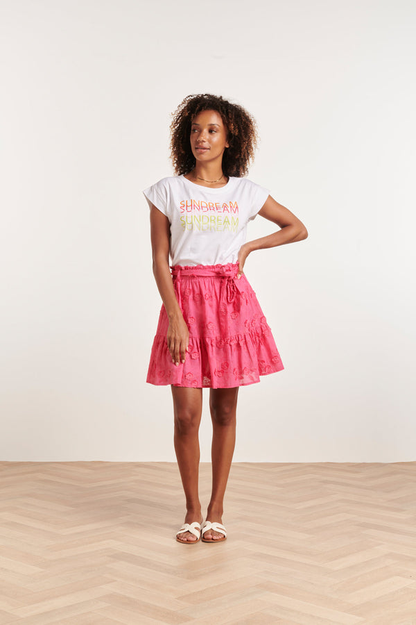 Smashed Lemon 24355 Fuchsia Rok Met 3D Bloemenstructuur | Pink