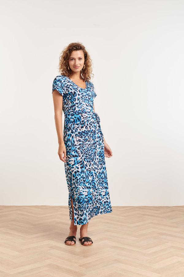 smashed lemon 24363 Dames Maxi Te Jurk Met Dieren Print | White-Light Blue