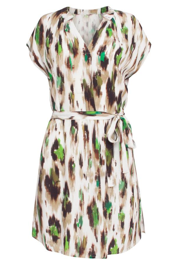 Smashed Lemon 24364 Dames Te Jurk Met Dieren Print | Off-White-Multicolour