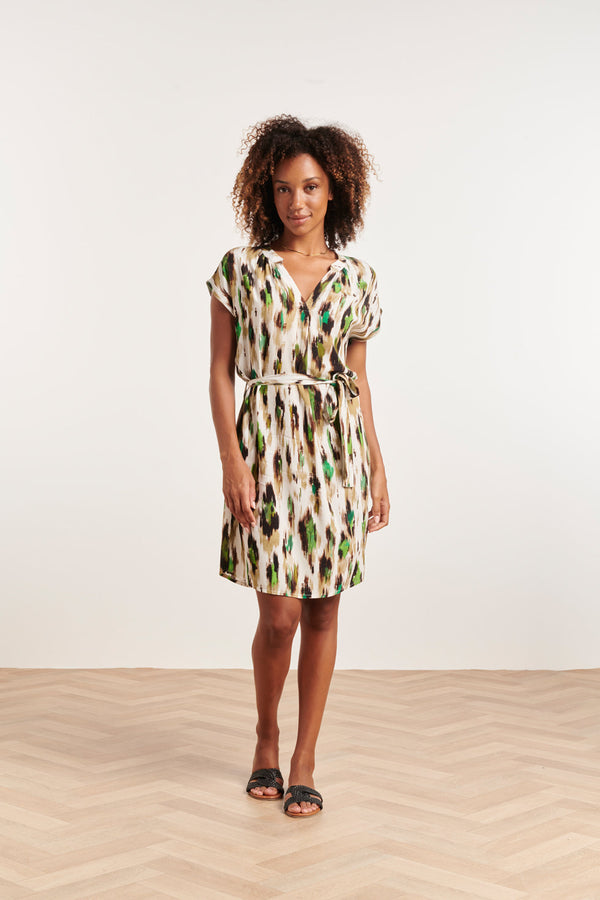 Smashed Lemon 24364 Dames Te Jurk Met Dieren Print | Off-White-Multicolour