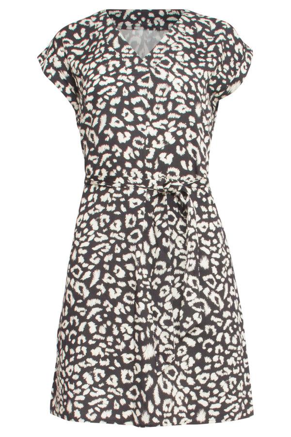 Smashed Lemon 24413 -Te Zomerjurk Met Dierenprint | Black-White