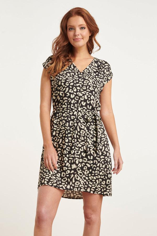 smashed lemon 24413 -Te Zomerjurk Met Dierenprint | Black-White