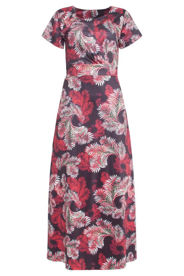 Smashed Lemon 24421 Zomerjurk Met Bladprint - Stretchlicht Aansluitend | Muticolour