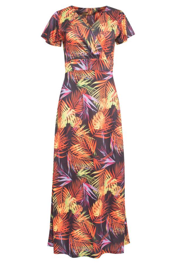 Smashed Lemon 24424 Stretch Zomerjurk Met Bladprint - Trendycomfortabel | Muticolour