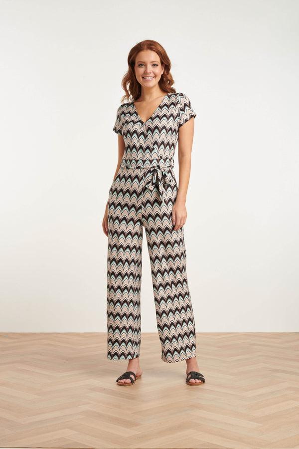 Smashed Lemon 24427 Zachte Stretch Grafische Print Zomer Jumpsuit | Muticolour