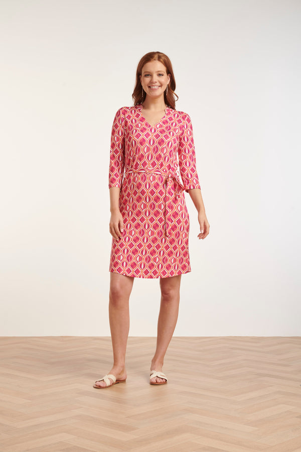 smashed lemon 24436 Fun Retro Bedrukt Zacht Stretch Zomerjurkje | Muticolour