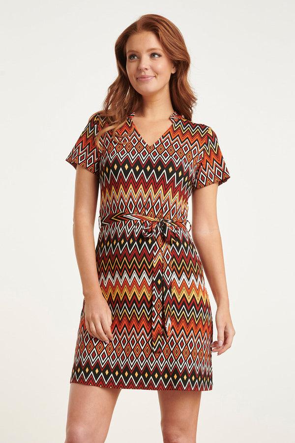 smashed lemon 24438 Donker Zonsondergang Gede Grafische Jurk | Muticolour