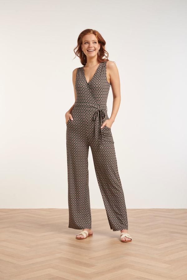 Smashed Lemon 24439 Donkere Grafische Print Jumpsuit | Muticolour
