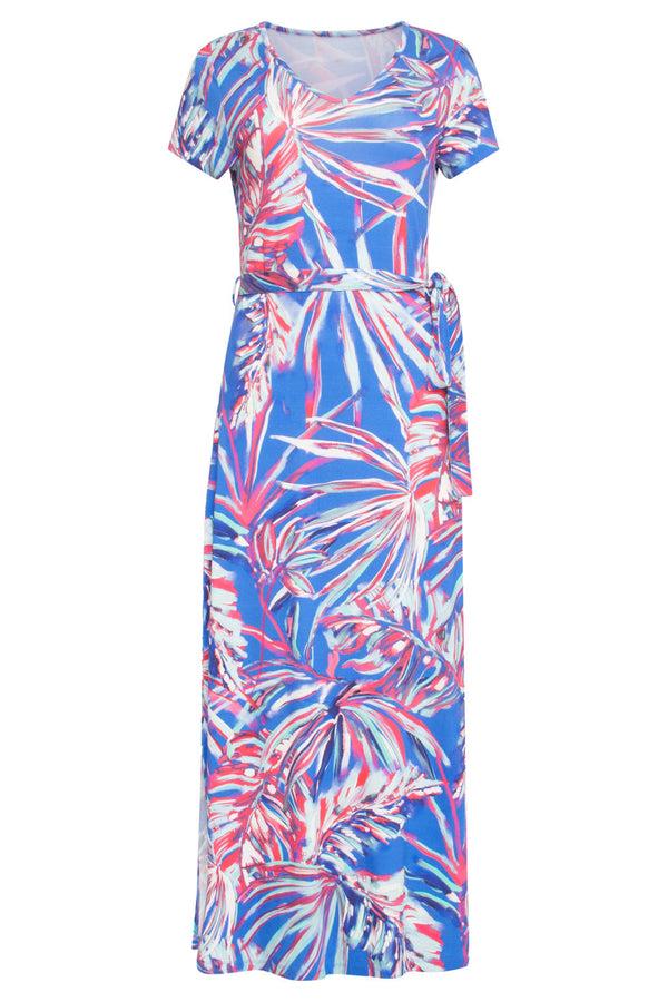 Smashed Lemon 24442 Helder Bladprint Maxi Zomerjurk | Muticolour