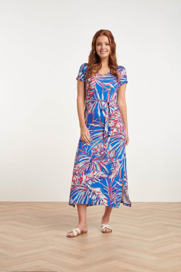 smashed lemon 24442 Helder Bladprint Maxi Zomerjurk | Muticolour