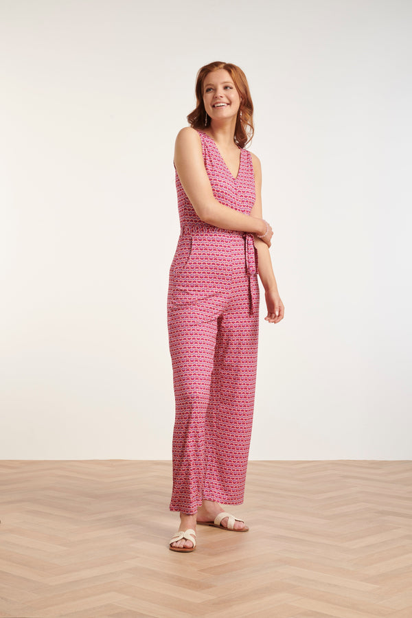 Smashed Lemon 24444 Retro Grafische Print Jumpsuit - Wijde Pijpen | Muticolour
