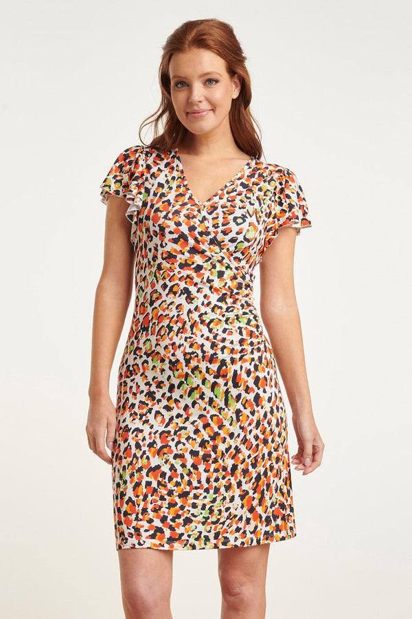 Smashed Lemon 24446 Zomerjurkje Met Ruchesdierenprint | Muticolour