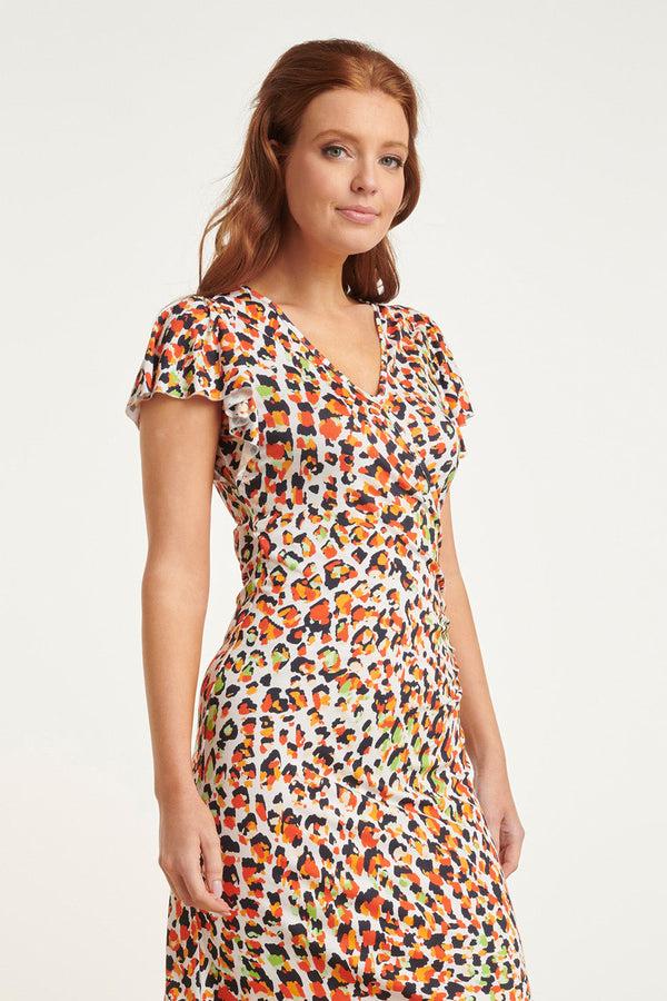 Smashed Lemon 24446 Zomerjurkje Met Ruchesdierenprint | Muticolour