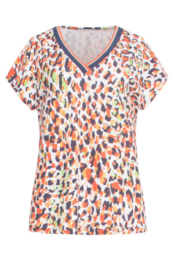 Smashed Lemon 24447 Zomer Top Met Multi Dierenprint | Muticolour