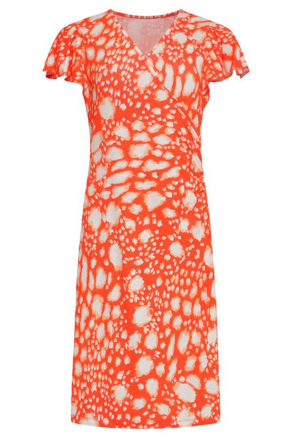 Smashed Lemon 24453 Zomerjurk Met Ruches Animal Print | Muticolour