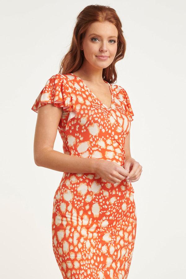 Smashed Lemon 24453 Zomerjurk Met Ruches Animal Print | Muticolour