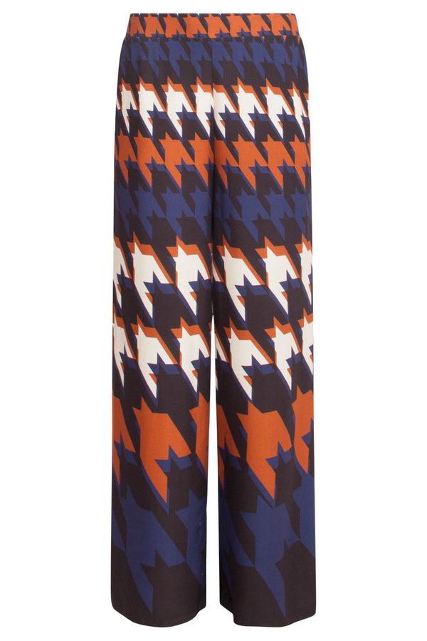 Smashed Lemon 24525 Houndstooth Print Broek | Blackwhite