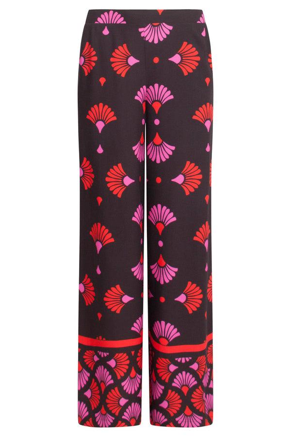 Smashed Lemon 24538 E Broek Met Fuchsia Grafische Print | Blackwhite