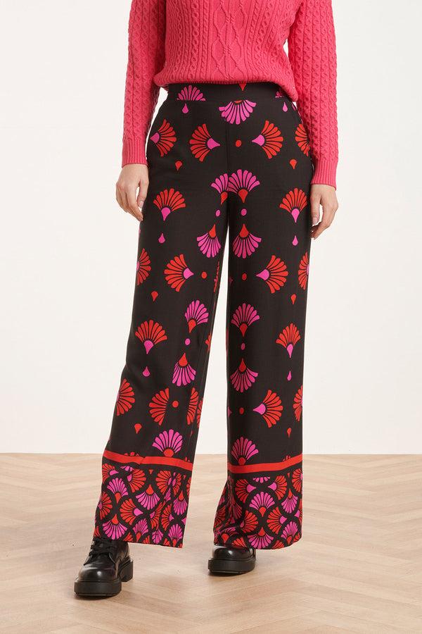 smashed lemon 24538 E Broek Met Fuchsia Grafische Print | Blackwhite