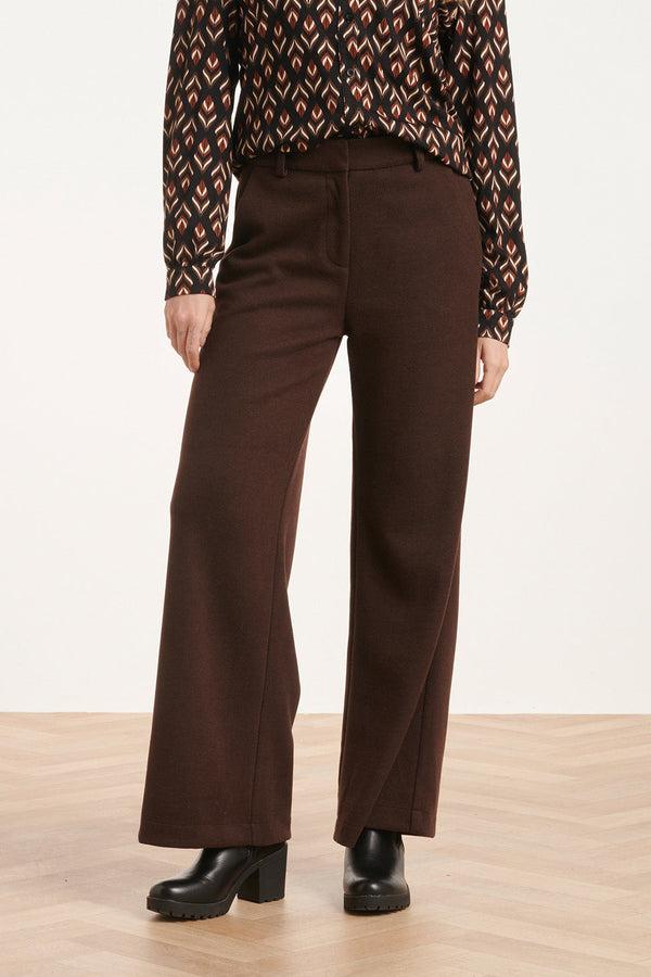 Smashed Lemon 24581 E Wijde Pijpen Broek | Dark Brown
